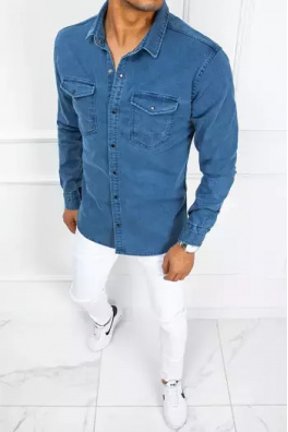 Koszula męska jeansowa niebieska Dstreet DX2357