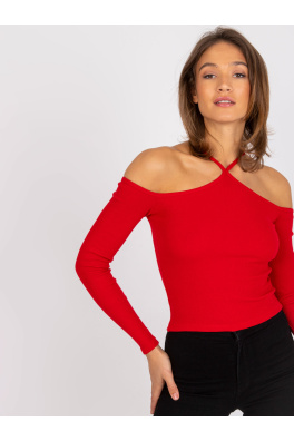 Czerwona prążkowana bluzka hiszpanka Caterina RUE PARIS
