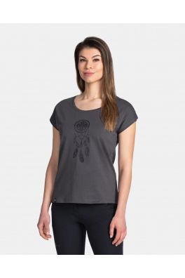 Bawełniany T-shirt damski Kilpi ROANE-W Ciemnoszary