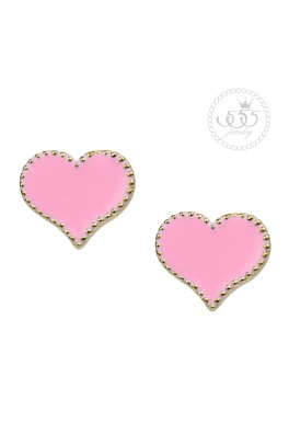 Modne silikonowe kolczyki serduszko-różowe