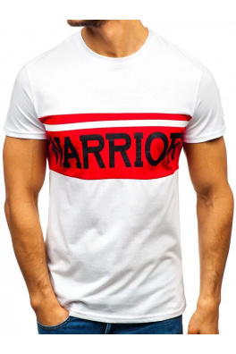 Koszulka męska z nadrukiem „Warrior” Denley 100701 - biały,