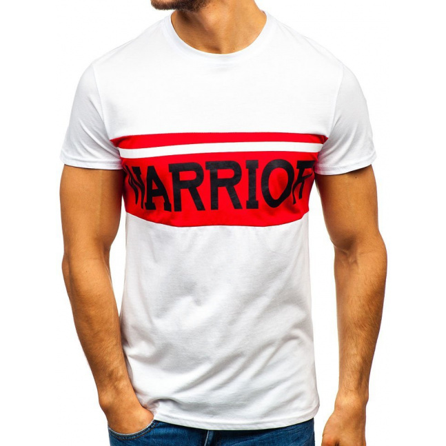 Koszulka męska z nadrukiem „Warrior” Denley 100701 - biały,