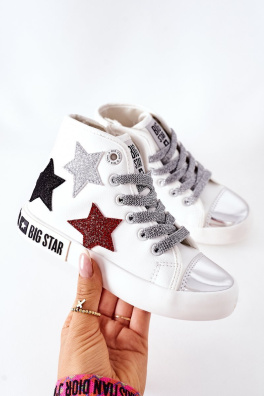 Children's High Sneakers With A Zipper BIG STAR II374029 White