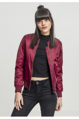 Ladies Basic Bomber Jacket burgundy