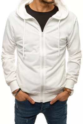 Bluza męska rozpinana z kapturem biała BX4963