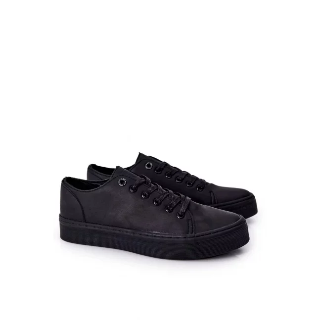 Pánské tenisky na platformě BIG STAR – černé