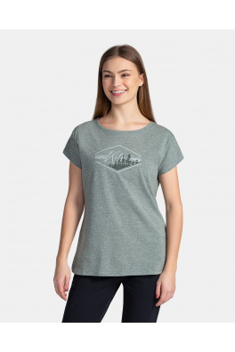 Bawełniany T-shirt damski Kilpi NELLIM-W Ciemnozielony