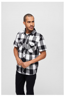 Checkshirt Halfsleeve white/black