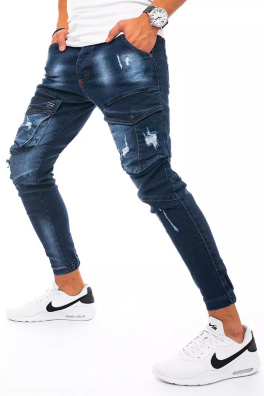 Spodnie męskie jeansowe typu bojówki granatowe Dstreet UX3268