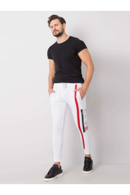 Białe spodnie dresowe męskie z nadrukiem