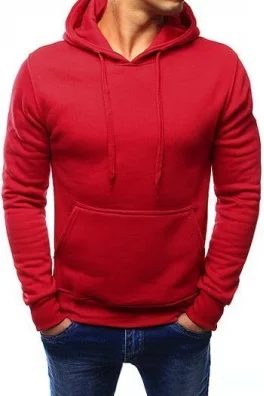 Bluza męska z kapturem czerwona BX3020