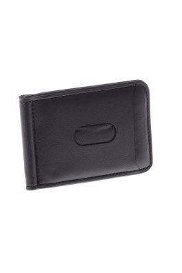 Czarny matowy portfel mini na banknoty i karty