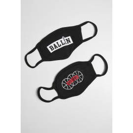 Ballin And My Game Face Mask 2-Pack Black One Size