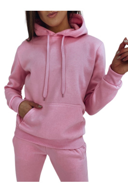 Bluza damska BASIC z kapturem różowy BY0174