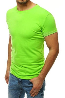 T-shirt męski bez nadruku limonkowy RX4191