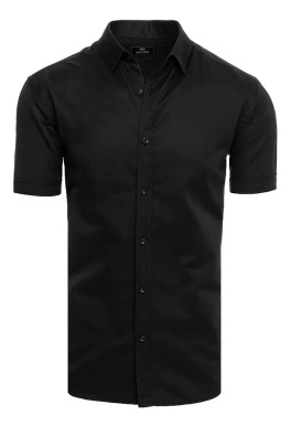 Koszula męska z krótkim rękawem czarna Dstreet KX0945
