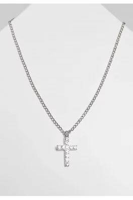 Diamond Cross Necklace silver