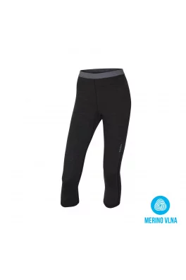 Damskie ocieplane spodnie 3/4 HUSKY Merino czarne