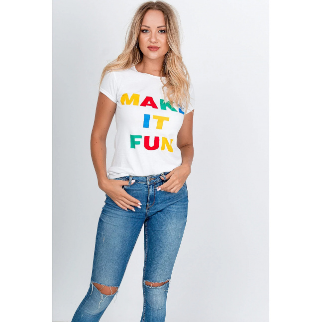 Koszulka damska „Make it Fun” - biała,