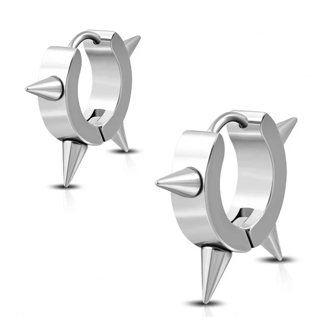 Kolczyki koła ze stali chirurgicznej - koła z kolcami Kolczyki koła ze stali chirurgicznej - koła z kolcami