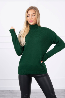 Sweter z golfem zielony
