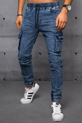 Spodnie męskie jeansowe joggery niebieskie Dstreet UX3562