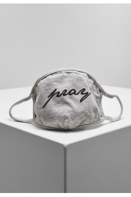 Pray Wording Face Mask Heather Grey