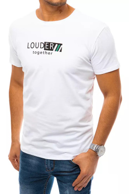 T-shirt męski z nadrukiem biały Dstreet RX4731