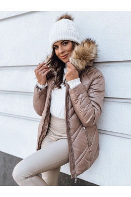 Kurtka zimowa damska pikowana SOLARIS cappuccino Dstreet TY4010