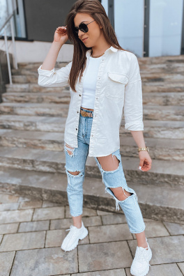 Kurtka/koszula damska jeansowa CLARIS ecru Dstreet TY2817