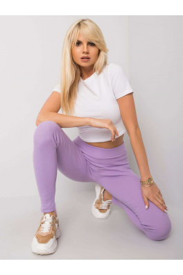 Jasnofioletowe legginsy w prążek