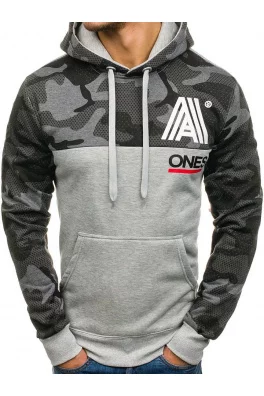 Męska bluza z kapturem Denley DD53 - szara,