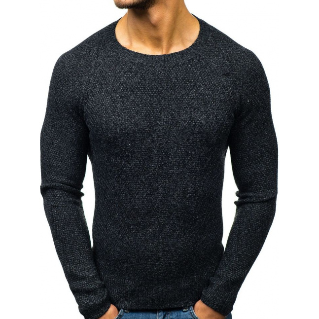 Stylový páStylowy męski sweter Denley H1810 - czarny,