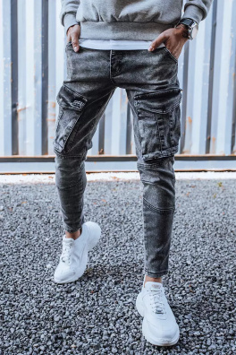 Spodnie męskie jeansowe typu bojówki ciemnoszare Dstreet UX3260