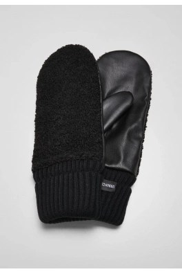 Sherpa Synthetic Leather Gloves black