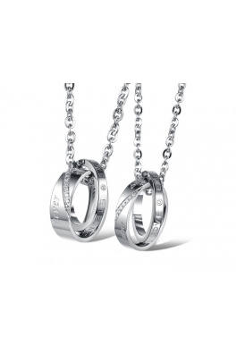 Wisiorki ze stali chirurgicznej dla dwojga - pierścienie w kolorze srebrnym