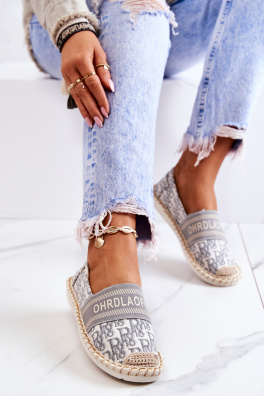 Klasyczne Espadryle Szare Warm Time