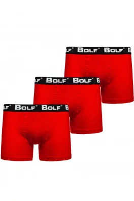 Stylowe bokserki męskie Denley 0953- 3 pack - czerwone,