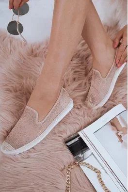 Espadryle damskie SHINE beżowe Dstreet ZY0062