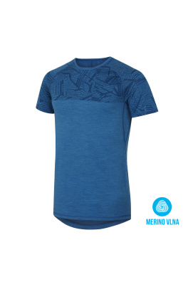 Męska koszulka termoaktywna HUSKY Merino ciemna. Niebieski