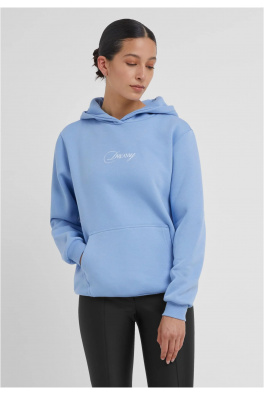 Dreamy Wording Ladies Fluffy Hoody powderblue