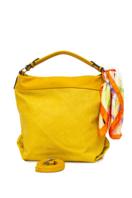 Żółta damska torba z apaszką