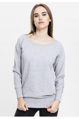 Ladies Wideneck Crewneck grey