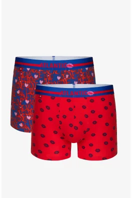Pánské boxerky ATLANTIC 2Pack - modrá/červená
