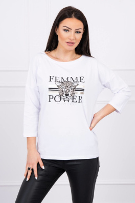 Bluzka z nadrukiem Femme biała