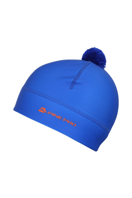 Funkční čepice s bambulí ALPINE PRO ABERE electric blue lemonade
