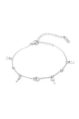 Bransoleta ze stali nierdzewnej - breloki i kłódka