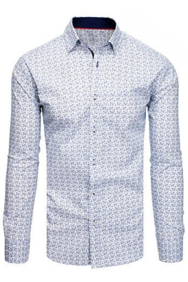 Biała koszula męska we wzory DX1892