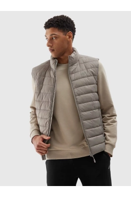 Pánská péřová vesta s recyklovanou výplní 4F - béžová