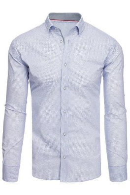 Biała koszula męska we wzory DX1886